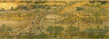 Zhang zeduan Qingming Riverside Seene partie 5 traditionnelle chinoise Peinture à l'huile